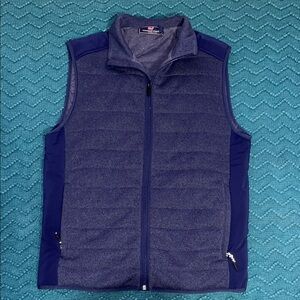 Men's Blue Quilted Vest with Pockets